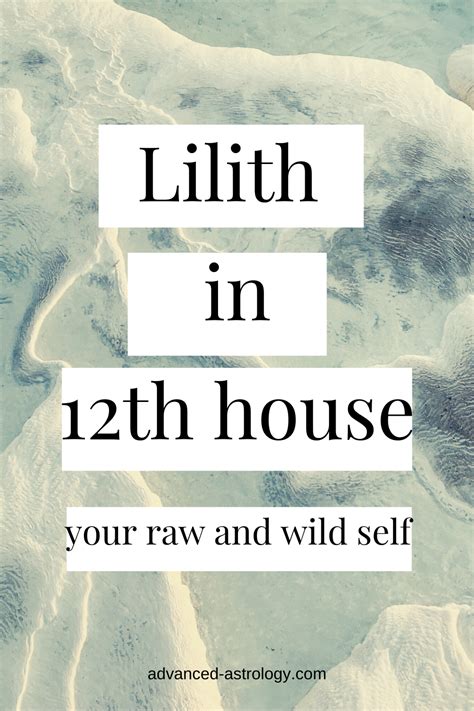 <strong>Lilith</strong> person usually encourages 5th <strong>house</strong> to seek more unbridled pleasure, freedom and adventure in their life. . Lilith in partners 12th house synastry